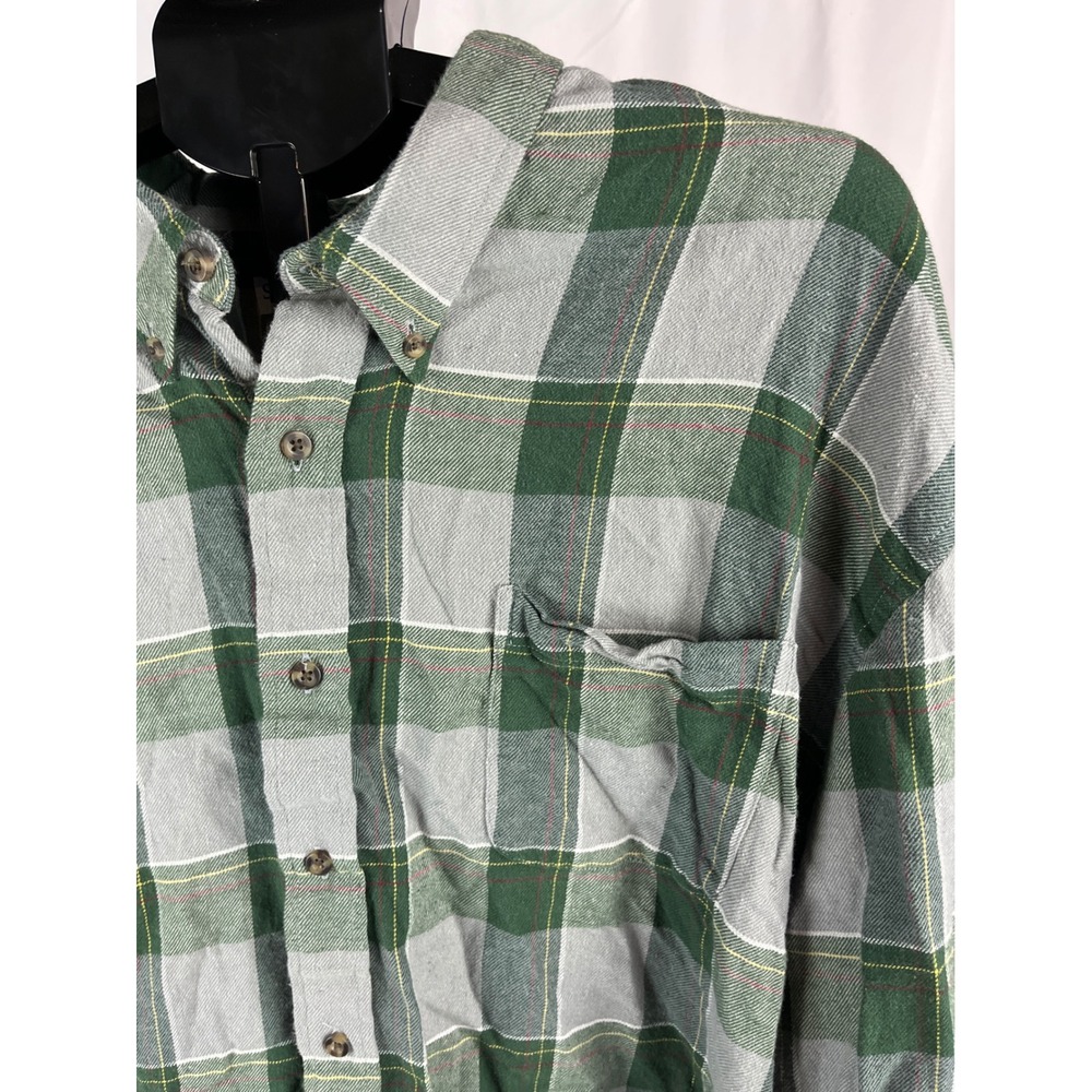 Saddlebred Big & Tall 3XL Flannel Plaid‎ Button Down Long Sleeve Shirt Mens